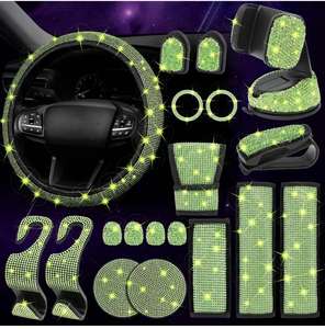 Universal Automotive Bling Diamond Leather Cool Steering Wheel <strong>Cover</strong> Sets For Women Steering Wheel <strong>Cover</strong> - Product Image 2