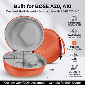 Étui rigide pour casque EVA pour <span class=keywords><strong>Bose</strong></span> A10 A20, sac de rangement portable antichoc et protecteur - Product Image 2