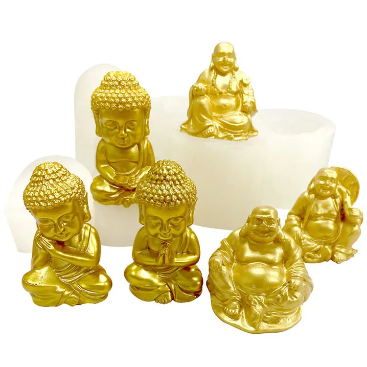 3D Maitreya Buddha Statue Tathagata Candle Machine Soap Silicone Molds Polymer Clay Porcelain Moulds Resin Craft Ornaments Tools