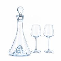 Ensemble de carafes en verre cristal minimaliste motif montagne pour les fêtes