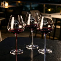 Ensemble de verres à vin en cristal bordeaux, gobelets à vin faits à la main avec pied coloré, verres à vin rouge à large bouche pour Pinot Noir