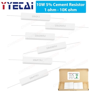 Lot de 10 résistances en céramique bobinées 5W 10W 20W 0.1 0.15 0.5 2 15 20 25 30 33 100 330 1K 20K Ohm 5 10 20 <span class=keywords><strong>Watt</strong></span> Résistance au ciment - Product Image 6