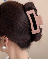 Pince à cheveux en silicone de 10 cm avec motif carré, couleur unie, design requin pour l'arrière de la tête, pince à cheveux en silicone