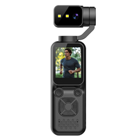 Kamera Aksi Genggam Portabel dengan Sudut Pandang 180 °   Lensa Berputar, Penglihatan Malam IR, Layar untuk Vlogging dan Perekaman Luar Ruangan