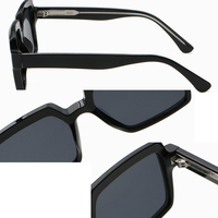 Lunettes de soleil de marque célèbre de haute qualité, grande monture carrée noire, surdimensionnées, unisexes, vente promotionnelle pour hommes