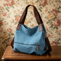Tas Selempang Wanita Murah 100% Fashion, Bahan Kanvas, Resleting Tunggal, Lapisan Poliester, Gaya Dress, Tahan Air, Motif Huruf