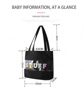 Sac à main en toile de coton personnalisé avec lettres brodées, sac fourre-tout en toile PVC transparente - Product Image 6