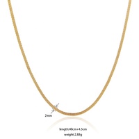 Collier en acier inoxydable pour femmes, chaîne fine en maille plate, plaqué or, bijoux de mode, tendance, livraison gratuite