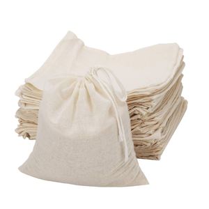 Bolsas de Muselina de 4 x 3 Pulgadas, Bolsa de Algodón con Cordón para Guardar Tés, Especias, Jabones, Dulces, Joyas, Manualidades para Bodas, Decoración del Hogar - Product Image 2