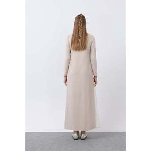เดรสยาวผู้หญิงแต่งผ้าชีฟอง - 12447ELB - สีเบจ - Product Image 5