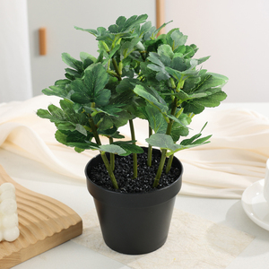 Feuilles <span class=keywords><strong>de</strong></span> <span class=keywords><strong>zinnia</strong></span> artificielles, plantes vertes artificielles pour la décoration <span class=keywords><strong>de</strong></span> la table du salon à la maison, plante artificielle en pot fournie par l'usine - Product Image 6