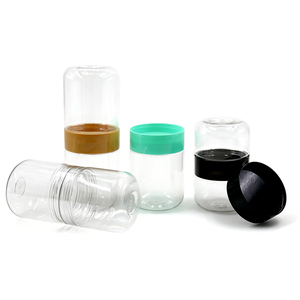 Bocaux en plastique transparent à double paroi, personnalisables avec logo, pour bonbons, noix, snacks ou cosmétiques. - Product Image 3