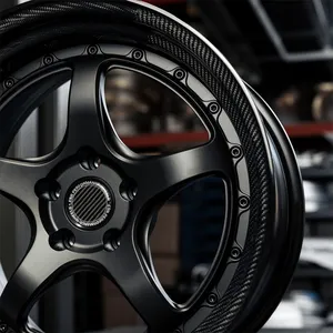 Rodas forjadas de duas peças em fibra de carbono com formato côncavo profundo, rodas ultra-leves de alta qualidade 19 20 21 22 polegadas