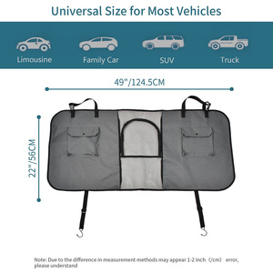 Nouvelle arrivée, barrière de voiture de luxe pour <span class=keywords><strong>chien</strong></span> de grande et moyenne taille, barrière pour animaux de compagnie en Oxford pour véhicule, voiture avec deux poches, fermeture éclair, fenêtre - Product Image 2