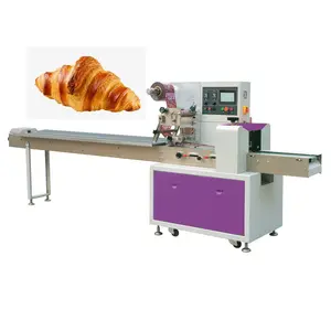 Croissant Brood Voedsel Horizontale Verpakkingsmachine Kussenverpakkingsmachine Up-Paper Walking Plastic Film Verpakkingsmachine