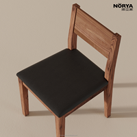 Chaise de salle à manger pivotante NORYA de luxe en noyer massif d'Amérique du Nord, dossier noir, siège rembourré, mobilier écologique pour la maison