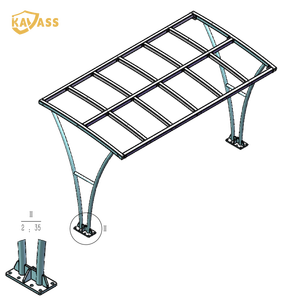 KAVASS <span class=keywords><strong>Abri</strong></span> vélo en acier galvanisé avec toit en PC revêtu de poudre pour <span class=keywords><strong>4</strong></span> <span class=keywords><strong>vélos</strong></span> Aires de stationnement extérieures pour <span class=keywords><strong>vélos</strong></span> - Product Image 4