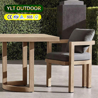Chaises de jardin nordiques en teck imperméable à l'eau Patio extérieur chaise en teck ensemble de meubles chez l'habitant cour teck table et chaise fabricant