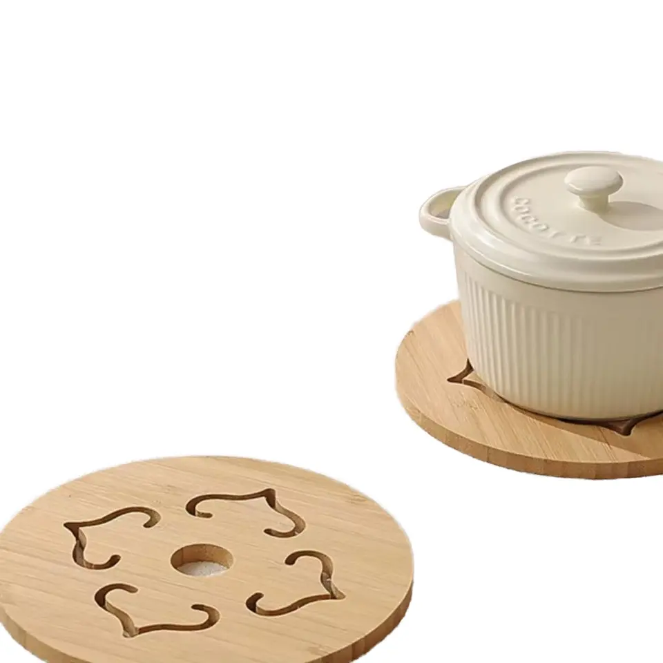 Tapis de table japonais créatif rétro en bois de bambou utilisation de cuisine isolation thermique et tapis et tampons résistants à la chaleur