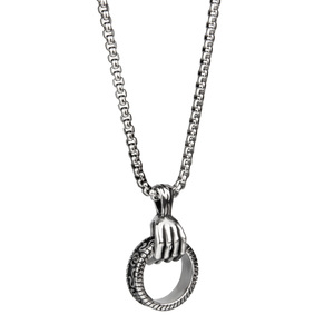 <span class=keywords><strong>Collana</strong></span> con Ciondolo Anniversario in Acciaio Inossidabile per <span class=keywords><strong>Uomo</strong></span>, Stile Neo-Gotico con Catena a Maglia, <span class=keywords><strong>Anello</strong></span> con Artiglio dal Design Originale - Product Image 6