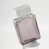 Flacon de parfum de luxe en verre, emballage cosmétique personnalisé, vide, transparent, givré, ambre, rose, noir, or, design de marque, neuf, avec bouchon à vis, 50 ml