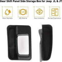 Spedking Boîte de rangement latérale de console de changement de vitesse de haute qualité pour Jeep Wrangler JL 2018 + Boîte de rangement de changement de vitesse