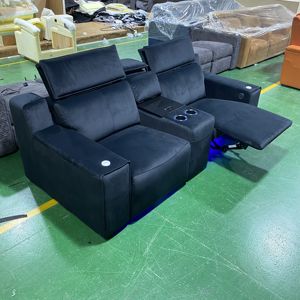 Divano da teatro in velluto e reclinabile per Home <span class=keywords><strong>Cinema</strong></span> posti a sedere di colore nero elettrico per soggiorno mobili reclinabili divani per teatro - Product Image 1