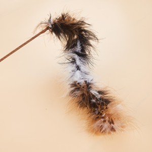 Real Feather Long Stick Cat Teaser <b>Bite</b> Resistant Interactive Toy For Cats - Product Image 2
