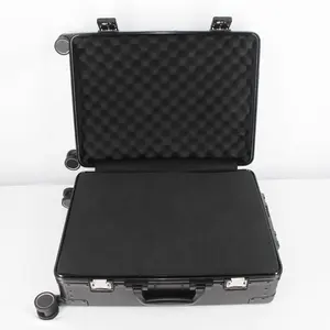 High Quality Rolling Medical Equipment Trolley Case Equipment Tool Box Aluminium Shell Hard Case With Wheels For Travel