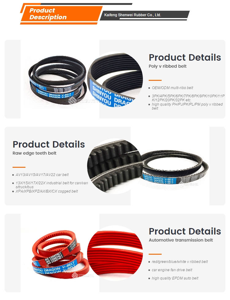 SHENWEI V-Belts Reliable Rubber Belts for Engine Drive