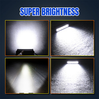 Barre lumineuse LED 12V 60W à faisceau combiné tout-terrain, 2 pièces, lumière blanche, 6 pouces, pour voiture, marche arrière, zone de travail, éclairage de cargaison