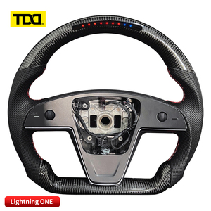 พวงมาลัยคาร์บอน TDD LED แบบกำหนดเอง หุ้มหนัง สำหรับ Tesla Model S/Y/3 ผลิตตามสั่ง - Product Image 4