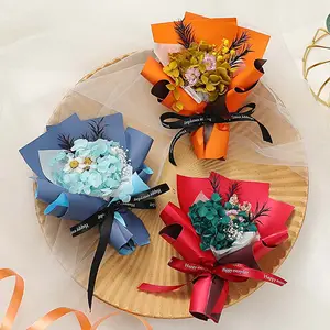 Ychon Babysbreh 수국 가짜 인공 꽃 결혼식을위한 그녀의 독특한 선물을위한 사랑 목걸이와 다채로운 꽃을 보존