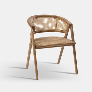 Sedia <span class=keywords><strong>da</strong></span> <span class=keywords><strong>Pranzo</strong></span> <span class=keywords><strong>in</strong></span> <span class=keywords><strong>Legno</strong></span> di Alta Qualità con Intreccio <span class=keywords><strong>in</strong></span> Rattan Naturale, Stile Moderno - Product Image 2