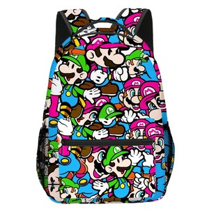 Großer <span class=keywords><strong>Mario</strong></span>-Cartoon-Rucksack mit Farbdruck aus Polyester für Grund- und Oberschüler, grenzüberschreitende Schultasche - Product Image 5