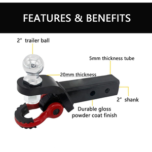 Brazo de <span class=keywords><strong>remolque</strong></span> de enganche cuadrado de acero al carbono de alta resistencia con grillete de cabeza esférica para camiones todoterreno, SUV y accesorios de <span class=keywords><strong>remolque</strong></span> RV - Product Image 3