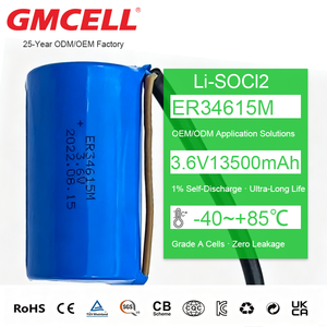 Batería LiSOCl2 ER34615M de 3.6V 13500mAh, Batería de Litio Cilíndrica de Alta Tasa, Batería con Soporte para Alta Corriente de Pulso - Product Image 1