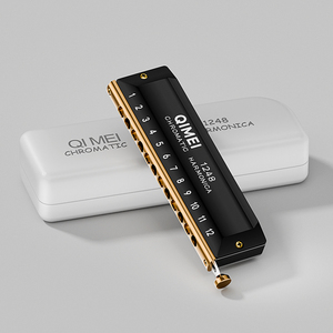<span class=keywords><strong>Harmonica</strong></span> <span class=keywords><strong>chromatique</strong></span> <span class=keywords><strong>12</strong></span> ou 16 <span class=keywords><strong>trous</strong></span>, 48/64 tons, clé de Do, instrument en métal chromé de qualité professionnelle pour débutants et professionnels - Product Image 2