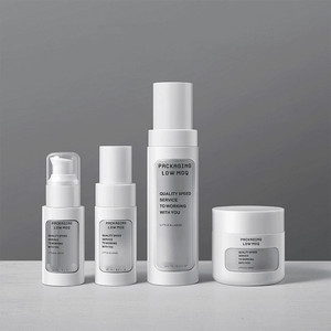 Custom logo High End 60g 30ml 120ml Double Layer White PET Round Bottle and Jar with clear <strong>Window</strong> Cosmetic Set - Product Image 4