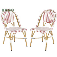 Balcon Aluminium Chaises de salle à manger en osier Siège de salle à manger Métal Beach Cane Beach Woven Roped Ratan Patio Outdoor Rattan Garden Chair