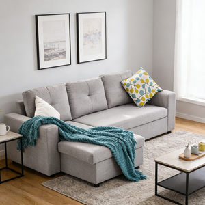 Canapé-lit <span class=keywords><strong>futon</strong></span> pliable en forme de L, 3 places, en tissu, pour salon, chambre, appartement, petite <span class=keywords><strong>maison</strong></span> - Product Image 1