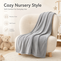 Couvertures multifonctions en peluche grise et corail de luxe pour bébé Couverture super douce pour enfants pour l'hiver