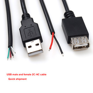 สายชาร์จและถ่ายโอนข้อมูล USB 2.0 แบบปลายเปิด  หุ้มด้วย PVC สีขาว สำหรับงาน DIY อิเล็กทรอนิกส์ - Product Image 6