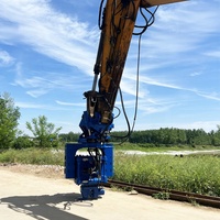 KS50 Pileuse hydraulique montée sur excavatrice pour palplanches, avec marteau vibrant à prise latérale