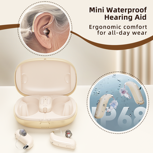 מכשירי שמיעה נטענים מיני עמידים למים של Flysound, מסוג BTE, לקשישים, אוזניות רפואיות מוגברות לשיקום - Product Image 2