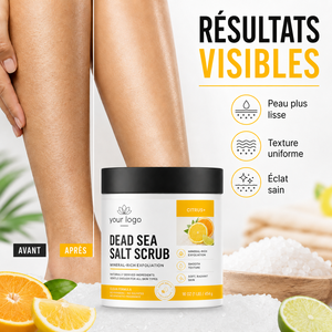 Exfoliante Mineral con Logotipo Personalizado, Refrescante, Radiante, para Piel Opaca, Sal del Mar Muerto, Aceite de Jojoba, para Todo Tipo de Piel, Exfoliante Cítrico con Sal del Mar Muerto - Product Image 1
