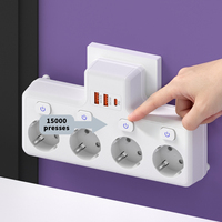 Multiprise murale EU 4 prises + 2 ports USB-A + 1 PD + 2 QC 3.0 10A IP44 avec prise de courant