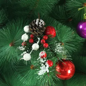 Palhetas adesivas para neve, palhetas de pinha com cones de pinha e boas vermelhas, decorações de árvore de natal