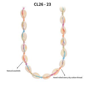 Collar <span class=keywords><strong>de</strong></span> Conchas <span class=keywords><strong>de</strong></span> Cauri con Cordón <span class=keywords><strong>de</strong></span> Algodón Colorido, Gargantilla Bohemia Hippie con Hilo Arcoíris, Joyería Hecha a Mano con Macramé, Regalo Tropical <span class=keywords><strong>de</strong></span> Playa - Product Image 5