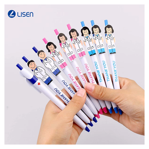 कस्टम लोगो कार्टून डॉक्टर और नर्स बॉल पेन 1.0 मिमी मेडिकल प्लास्टिक अस्पताल पशु के आकार के प्रचार पेन - Product Image 6